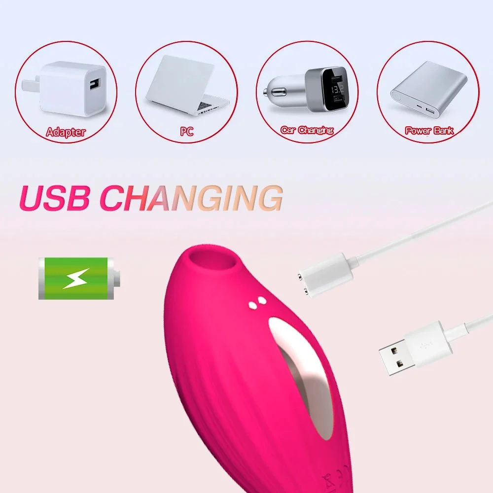 Adult Erotic Products Double Headed Silicone Female Masturbation Clitoral Stimulus Sucking Vibrator