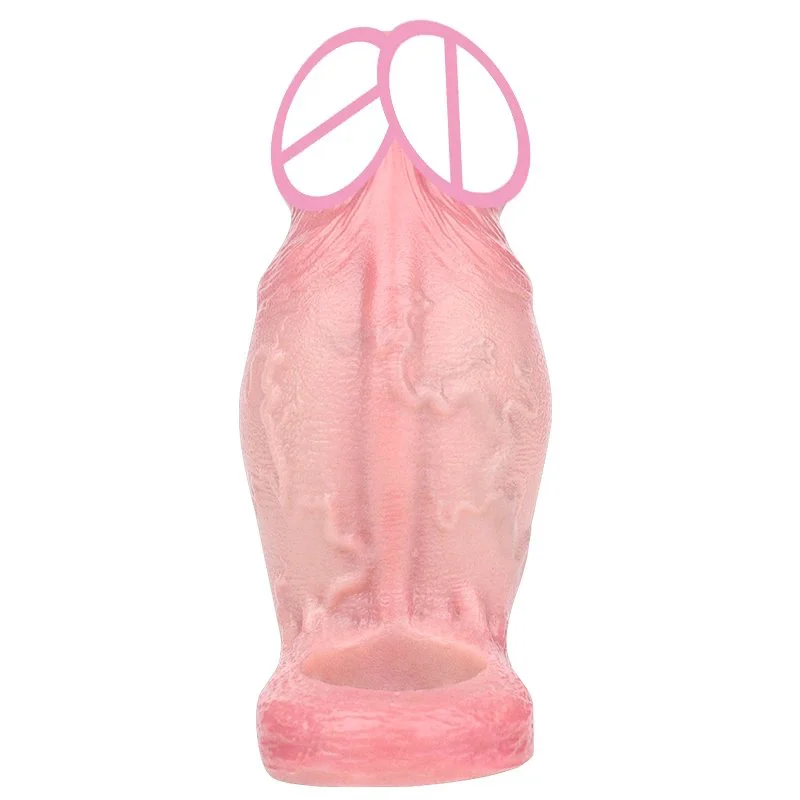 Larger-sized Silicone Penis Sleeve with an Enlarged Penis Opening Design Offering a Realistic and Immersive Experience