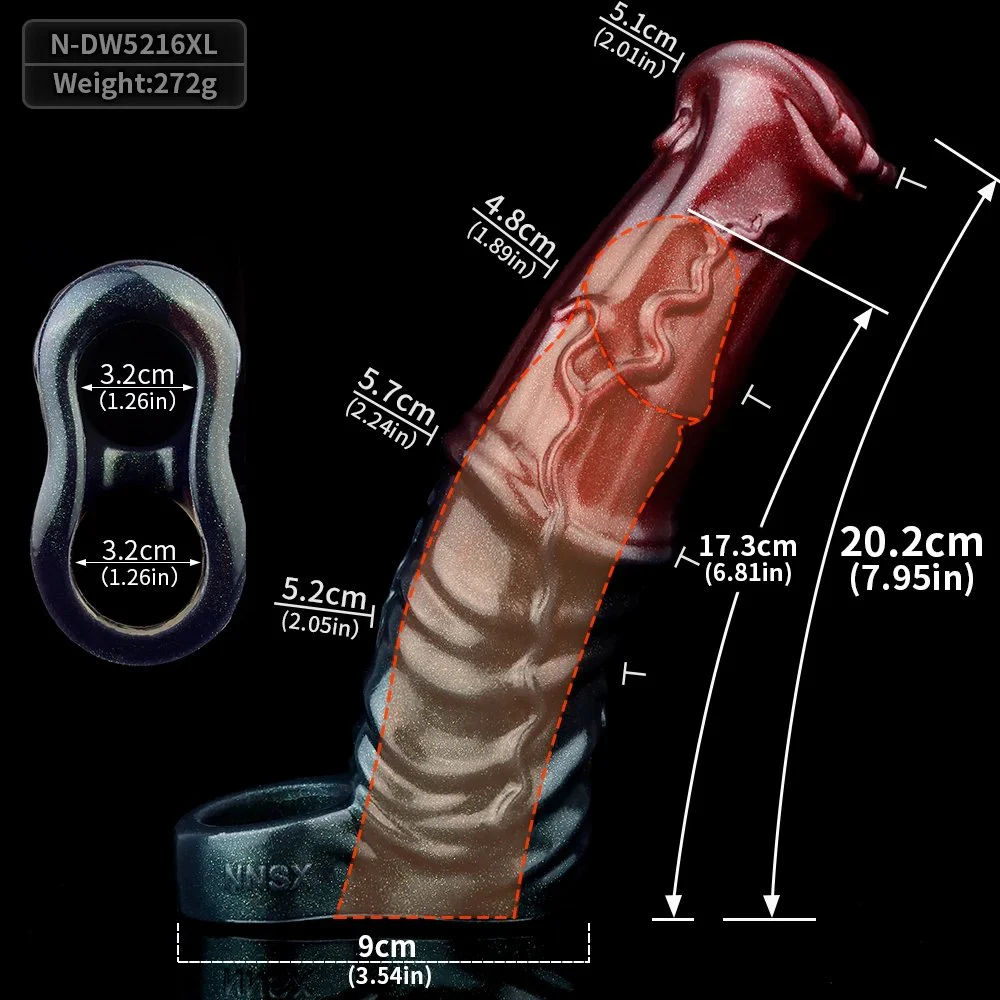 Large Male Phallic Condom with Raised Pattern for Added Friction Silicone Penis Sleeve with a Great Experience for Men