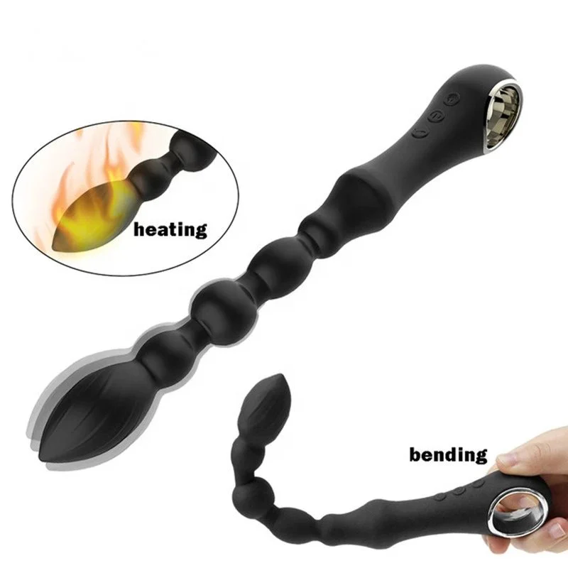7 Speeds Heating Vibrating Beads Anal Sex Toys Butt Plug for Women and Men