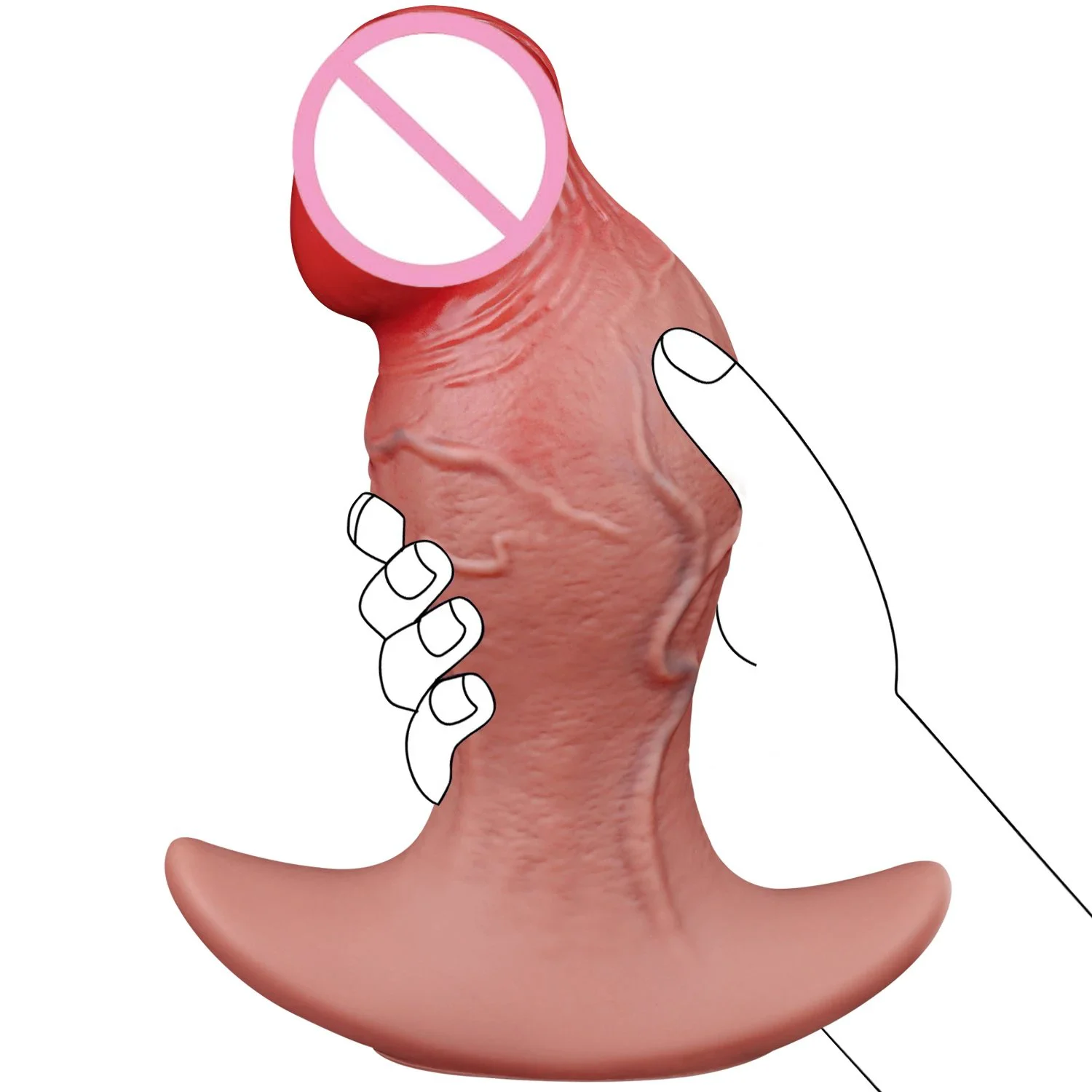 Super Thick Waterproof Eco-Friendly Wearable Realistic Anal Plug Large Liquid Silicone Dildos Soft Flesh Simulation