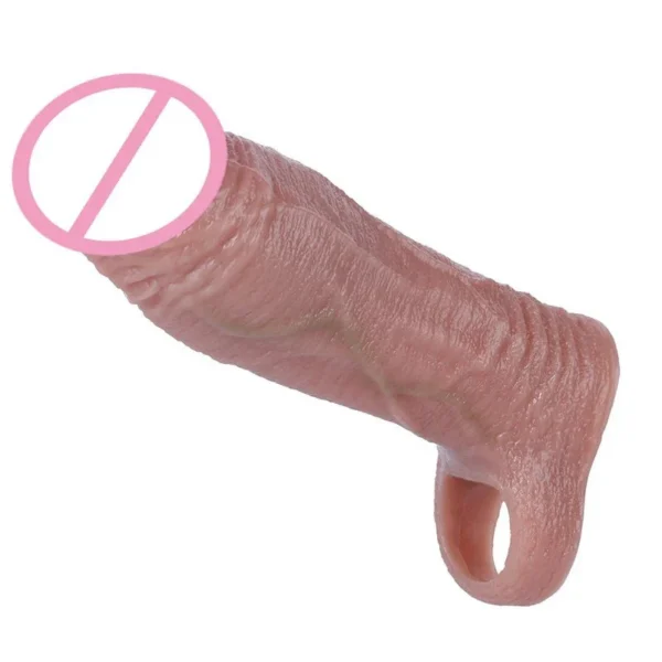 Open Tip Penis Extension Girth Thick Realistic Penis Sleeve Cock Sleeve,Cock Ring Penis Extender Adult Sex Toys for Men
