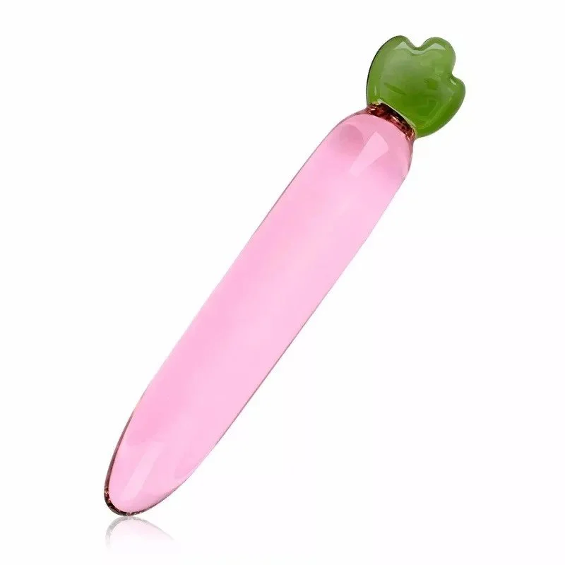 Transparent Smooth Vegetable Fruit Glass Dildo Anal Butt Plug for Male & Female Woman's Masturbation Sex Toys