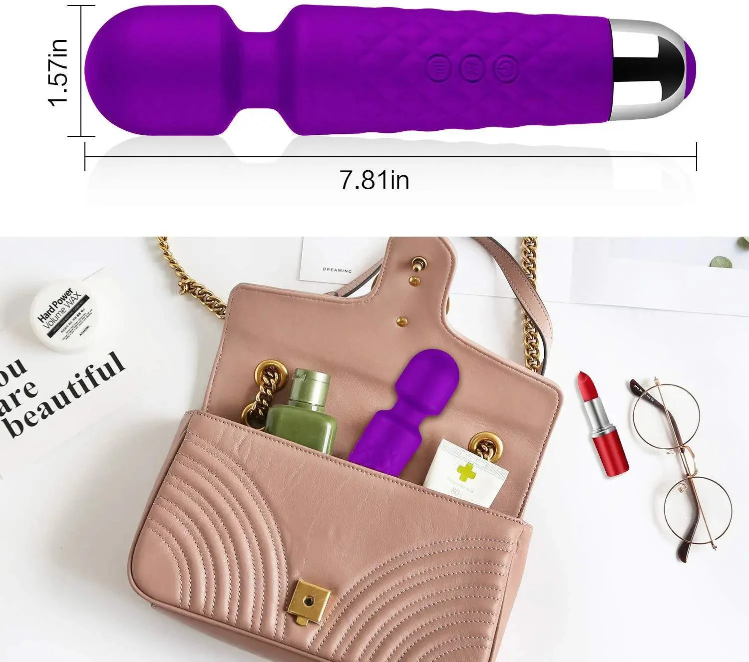 20 Frequency USB Waterproof Sex Toys for Women AV Wand Massager Cordless AV Vibrator