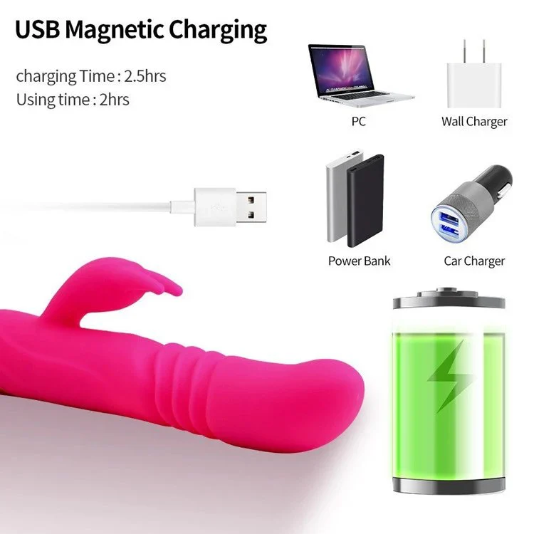360 Degree Rotating Dildo Vibrator with Heating Telescopic Vibrating AV Rabbit Vibrator Female Masturbator!