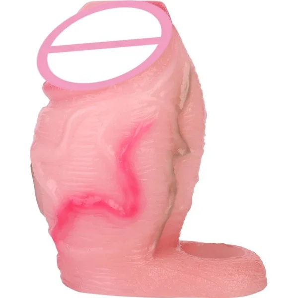 Penis Sleeve Big Knot,Big Knot Realistic Penis Sleeve Silicone Cock Enlargement Cover Sex Toy for Men Delay Ejaculation