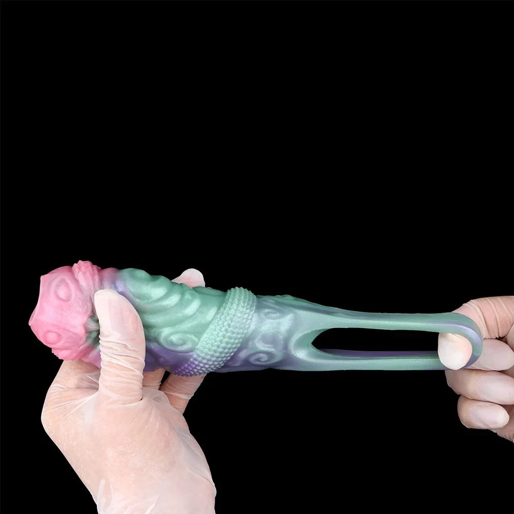 Dragon Male Penis Sleeve, Silicone Monster Penis Extender Enlarger Sleeve Cock Extension Sleeve Male Adult Sex Toy for Men