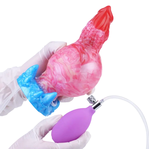 7 Inch Victor Squirting Cock Sex Toy With Needle Tube and air Bag Inflatable Anal Plug Masturbator Toy for Man and Woman