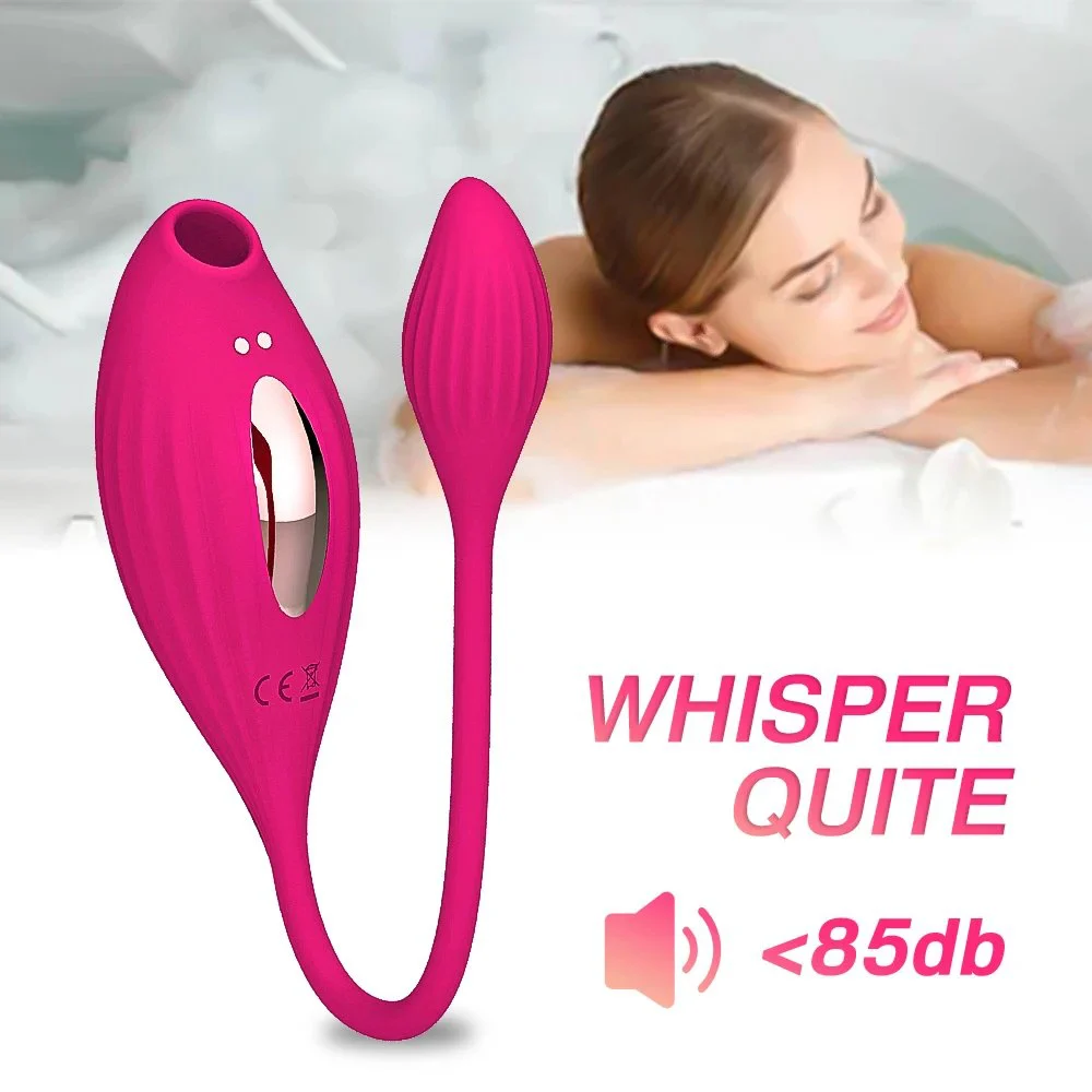Adult Erotic Products Double Headed Silicone Female Masturbation Clitoral Stimulus Sucking Vibrator