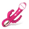 Adult Sex Toy Female Masturbation Three-headed Extendable Rabbit Vibrator for Women