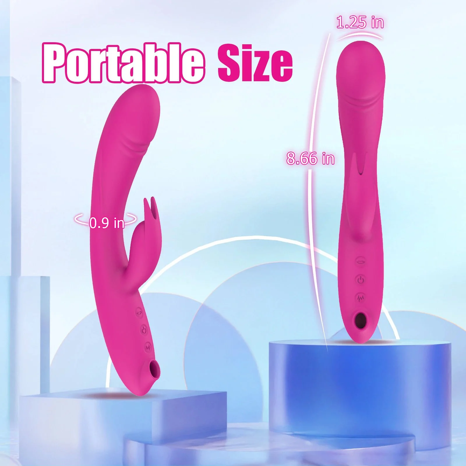 Dual Motor Heating Adult Vibrator Rechargeable APP Control Rabbit with Tongue Licking Feature for G-Spot & Clitoral Pleasure