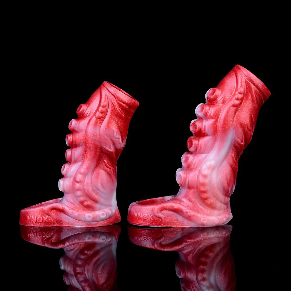 Fantasy Octopus Cock Sheath Silicone Penis Sleeve Sex Toys with Anti-off Design for Couples Sleeve Enlargement Reusable Condom