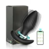 Black Rotating Anal Plug Prostate Massager with Multi-Frequency Vibration for Men and Women Gay Men Included Anal Sex Toys
