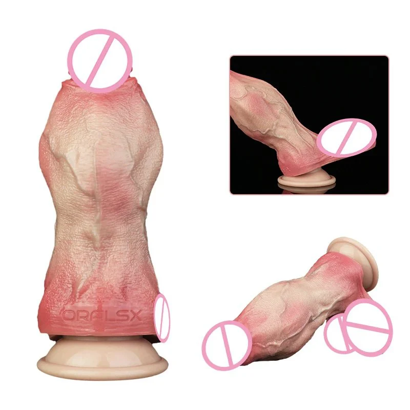 Large Size Dummy Penis Sleeve Double Layer Process Silicone Sex Toy for Adults Sex Toys with Realistic Experience
