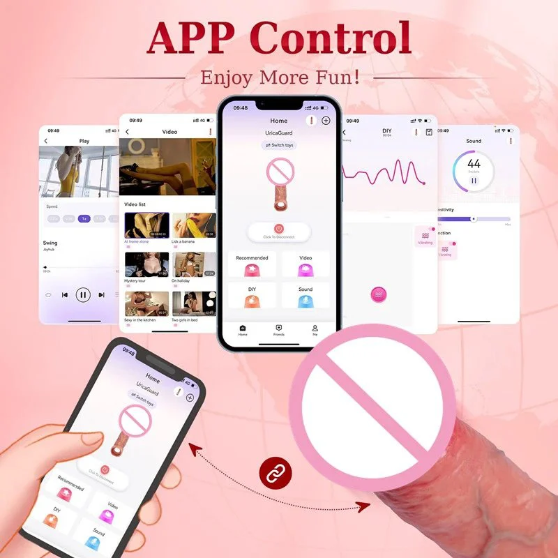Liquid Silicone Penis Sleeve App Remote Control Reusable Vibrator Condom Male Sex Toys