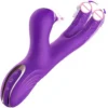 Female Finger Vibrators Clitoral Nipple Stimulation G Spot 3 in 1 Dual Dildo Rabbit Vibrator Sex Toys Women