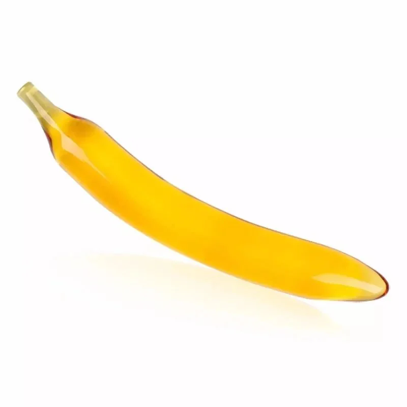 Transparent Smooth Vegetable Fruit Glass Dildo Anal Butt Plug for Male & Female Woman's Masturbation Sex Toys