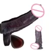 Male Open Type Realistic Silicone Hollow Penis Sleeve Enhancer Male Extension Toy Delay Ejaculation Adult Toys