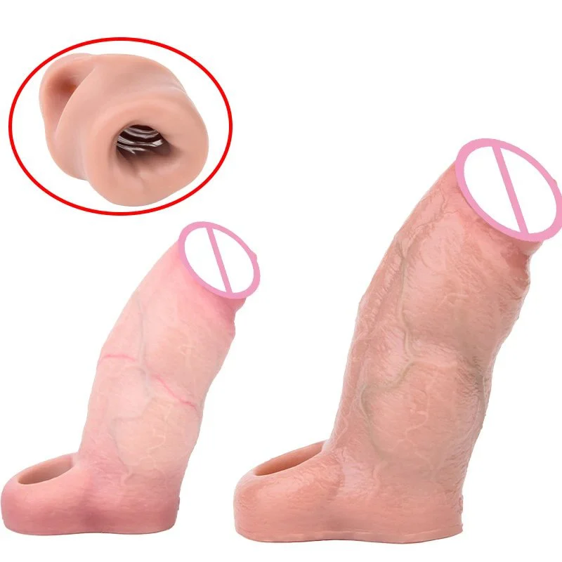 Male Penis Extender Using Medical Grade Silicone Material to Effectively Increase the Size of the Penis Cover Two Colors