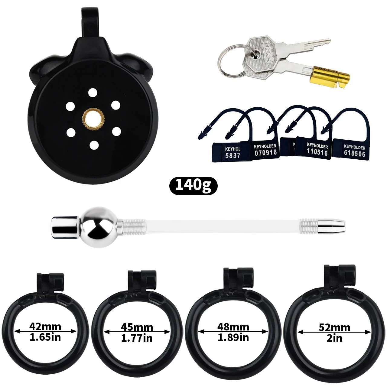 Male Penis Chastity Cage with Built-in Silicone Catheter Male Chastity Cage Four Colors and Four Sizes to Choose From