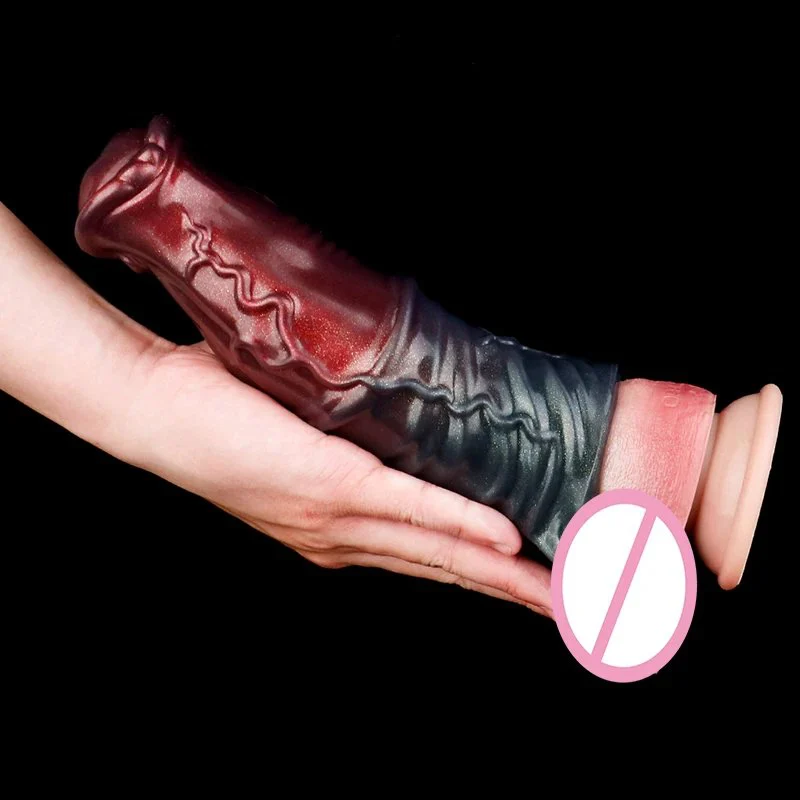 Large Male Phallic Condom with Raised Pattern for Added Friction Silicone Penis Sleeve with a Great Experience for Men