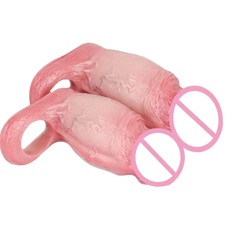 Larger-sized Silicone Penis Sleeve with an Enlarged Penis Opening Design Offering a Realistic and Immersive Experience