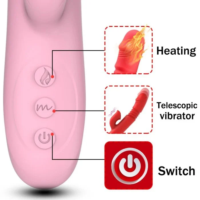 7 Frequency Silicone Thrusting Licking Dildo Vibrator for Female USB Charger Vaginal Stimulator