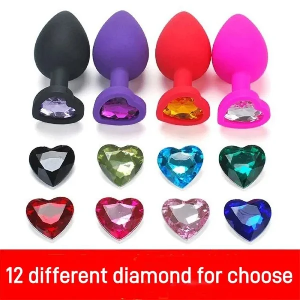 Silicone and Stainless Steel Anal Plug Vibrator Jewelry Couple's Sex Toy