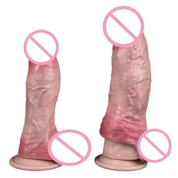 Large Size Dildo Sleeve Effectively Extend the Length of the Penis Silicone Simulation Male Penis Sleeve