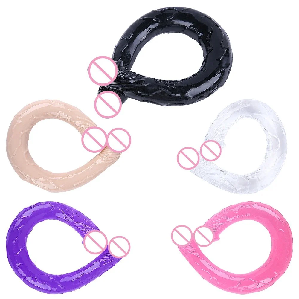 17.3 Inch Soft Silicone Realistic Dildo Strapless Double-Ended Huge Dildo for Women for Lesbian Sex Toys