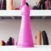 7.5 Long Anal Dildo 2.8 Big Butt Plug Faak Shaped Dildos Christmas Hat Cone Strip Ribbed Anal Toys with Big Head