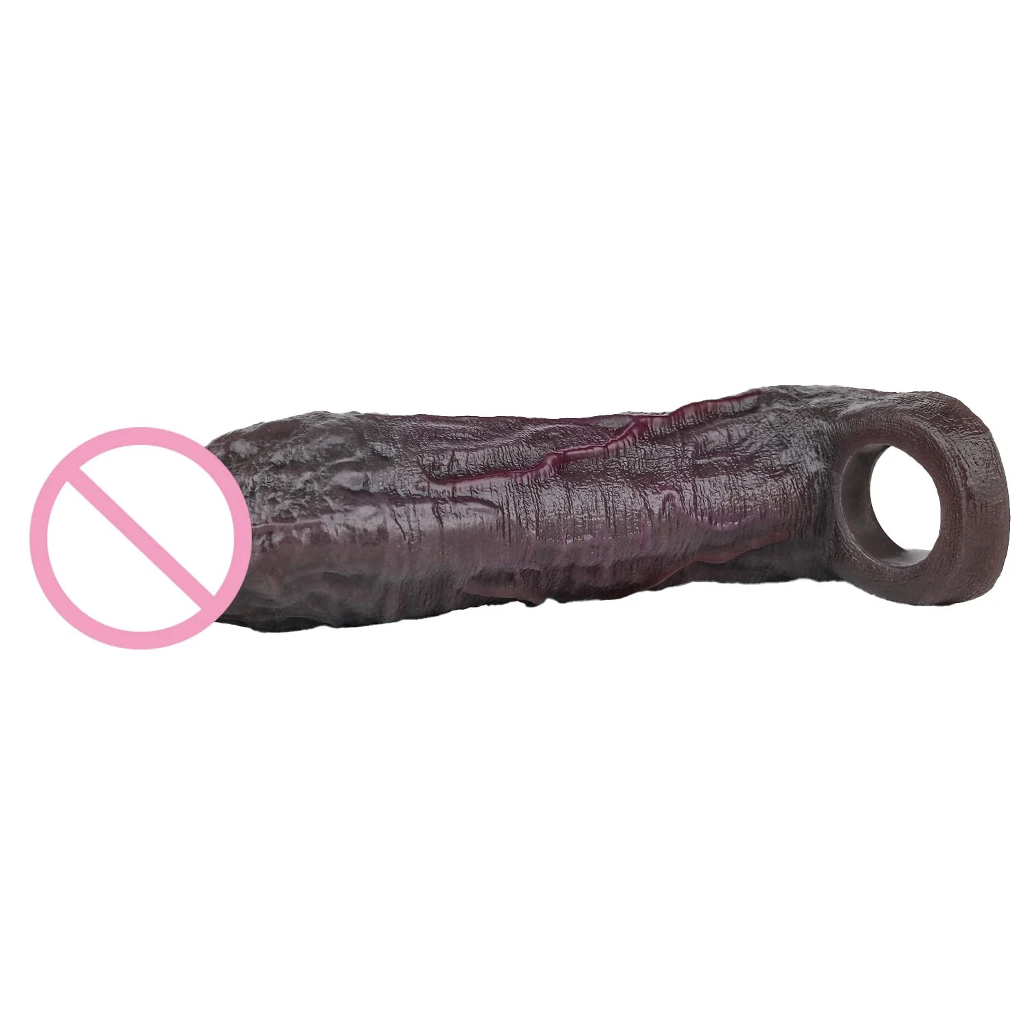 Real Veins Super Soft Penis Sleeve Close Head Realistic Hollow Dildo With Cock Ring Delay Ejaculation Sex Toy for Adult Men