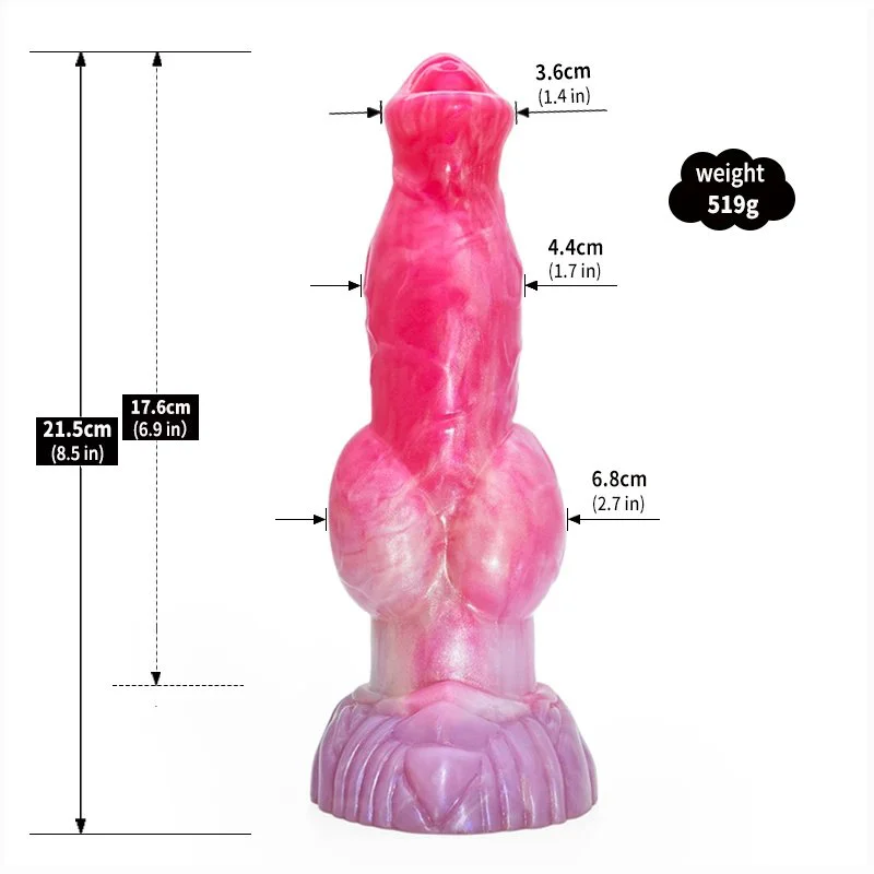 21.5cm Big Knot Round Base Dildo Animal Dog G-Sport Anal Plug Male Prostate Sex Toy for Women