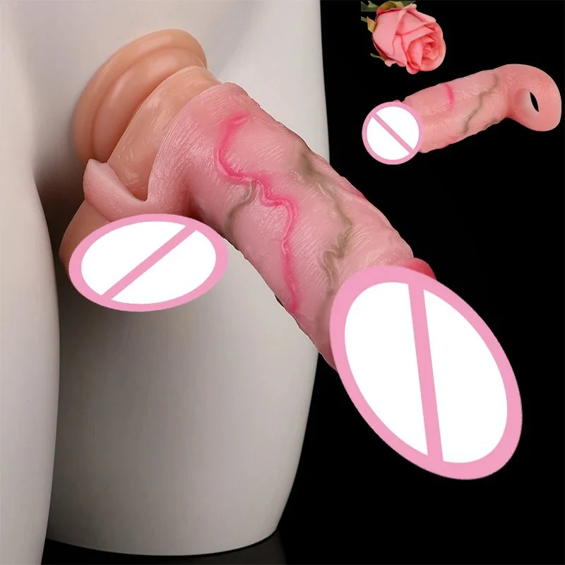 penis extender,Cock Extender Sleeve Penis,Penis Sleeve Cover Penis Ring Delay Ejaculation,Big Penis Sleeve White