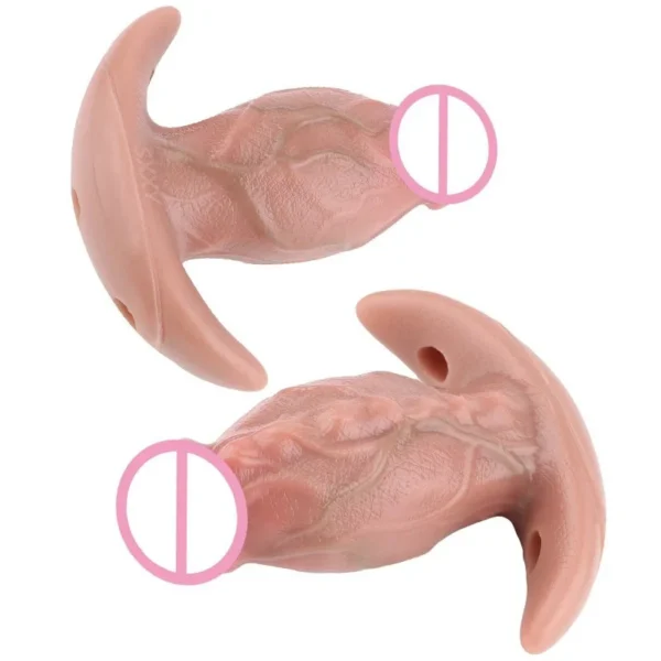 Placement of Skin Soft Liquid Silicone Anal Plugs, Adjustable and Removable Bondage Play Toys, Anal Plugs with Vibrators