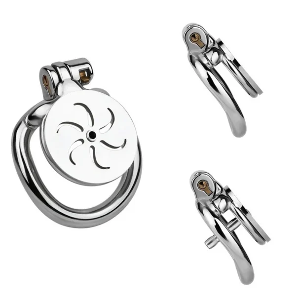 Negative Chastity Cage with Built-in Male Chastity Strap and Urination Tube Stainless Steel Construction 4 Sizes Available