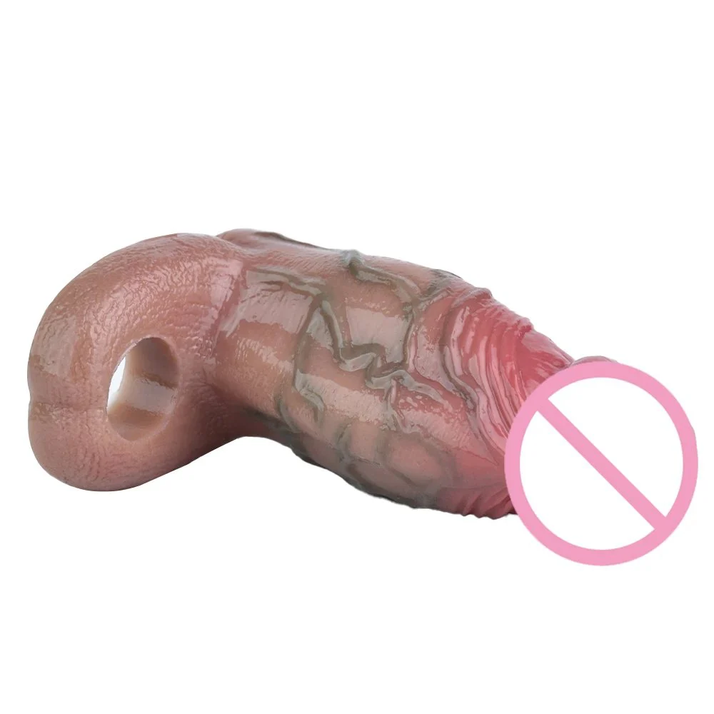 Male Soft Silicone Sex Toys Penis Extender Sleeve Cock Sleeves Dildo Condom for Delayed Ejaculation Fun Adult Toy for Couples