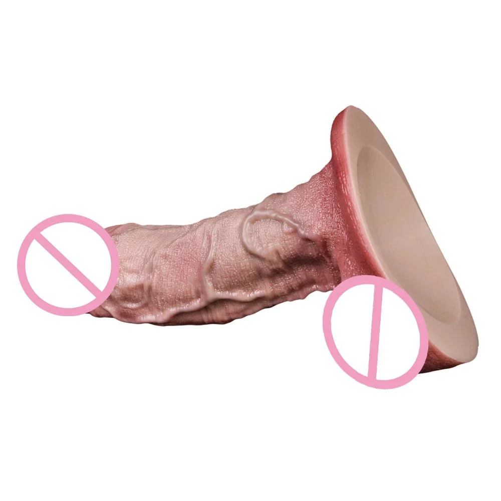 7.4 Inch Feels Real Skin Dildo Soft Dual-Layer Lifelike Penis Adult Vaginal Anal Play Stimulator for Women Men Beginner Sex Toys