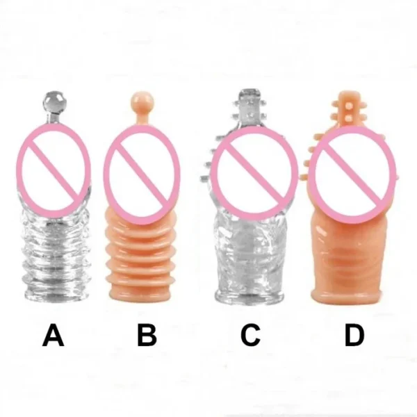 Reusable OEM Brand Penis Sleeve Extender Realistic Condom Extension Sex Toy for Men Cock Enlarger Condom Sheath Delay Model