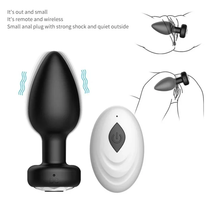 Wireless Remote Control 10 Frequency Anal Plug Vibrating Anal Beads and Massager for Anal Masturbation Enjoyment