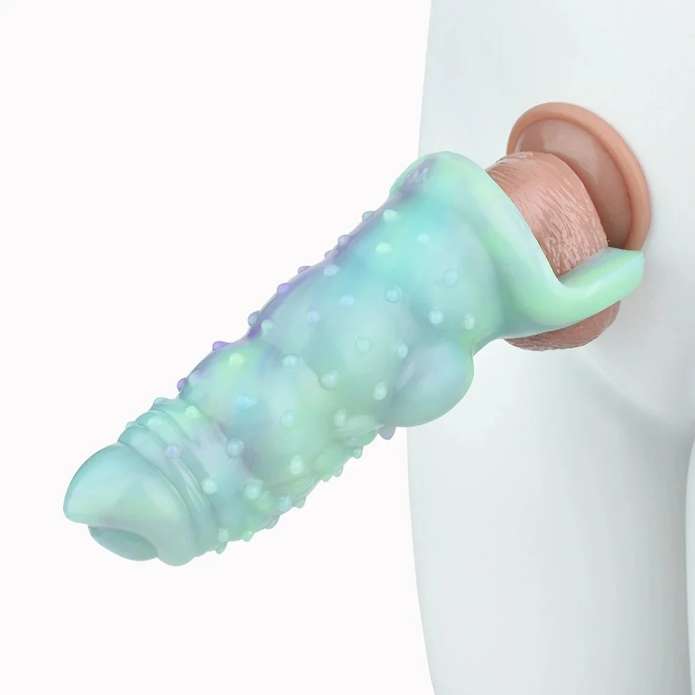 Penis Ring Cock Ring Silicone Reusable Sleeve Extension Condom Sex Delay Adult Toys Erotic Toys Dildo Condoms for Men