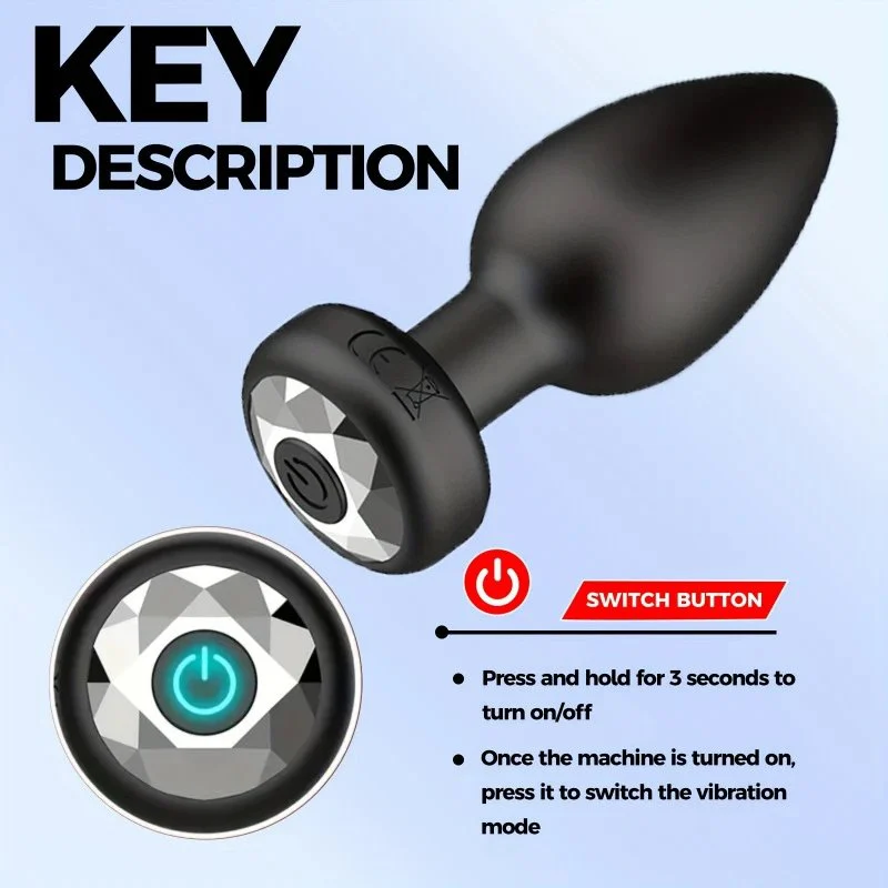 Silicone Toy Butt Plug Remote Control 10 Frequency Vibration Anal Plug Prostate Massager
