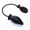 Unisex Tail Butt Plug Black Mini Size Inflation Anal Plug for Gay Anus Extension