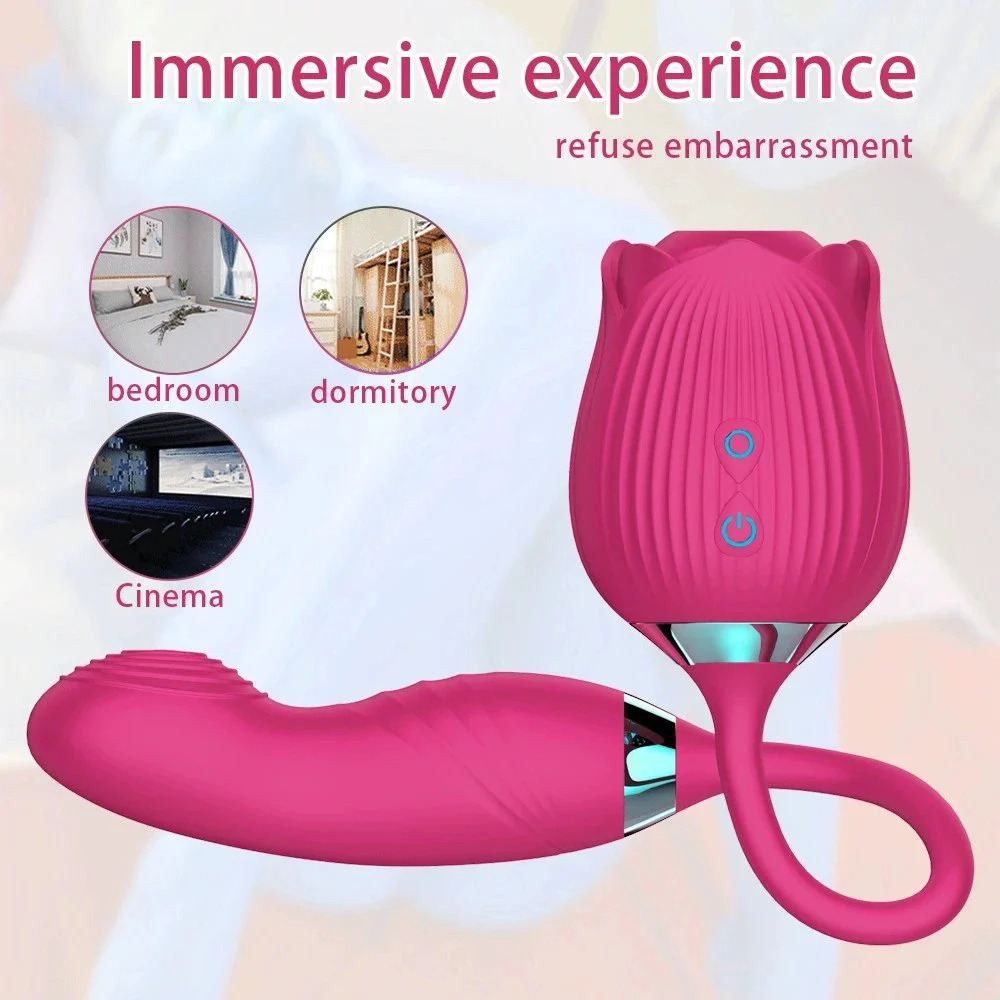 Adult Sex Toys Rose Toy Vibrator with Tongue for Woman 3 in 1 Rose Sex Stimulus Vibrator