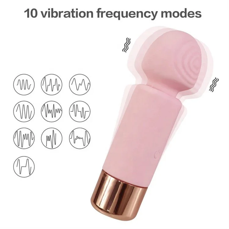 Female Masturbation 10 Frequency USB Silicone Soft Pink Mini Av Wand Vibrator Massager