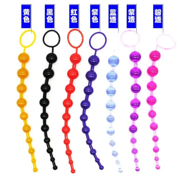 Long Beads Anal Plug Kit Popular Silicon Butt Sex Toy