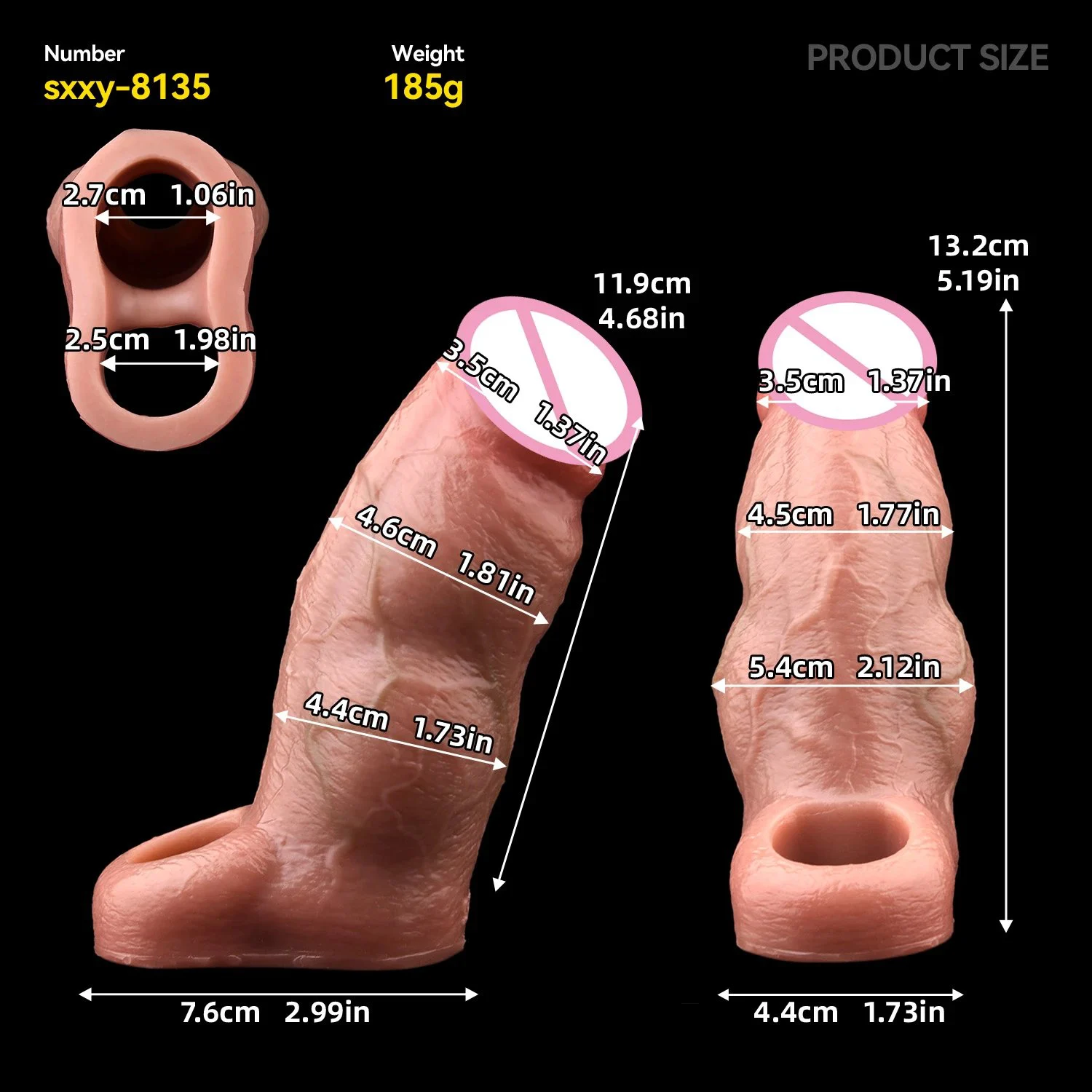 Male Penis Extender Using Medical Grade Silicone Material to Effectively Increase the Size of the Penis Cover Two Colors