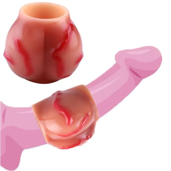 Penis Sleeve Dog Dildo Enlargers, Big Knot Silicone Penis Sleeve Enlargement Dildo Grith Extender Ejaculation Delay for Men