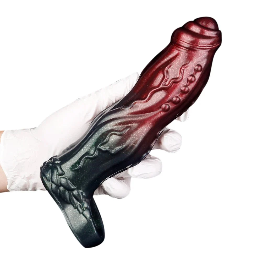 Male Penis Enlargement Sleeve Closed Sleeve Fantasy Monster Dildo Soft Silicone Penis Enlargement Couples Sex Toy