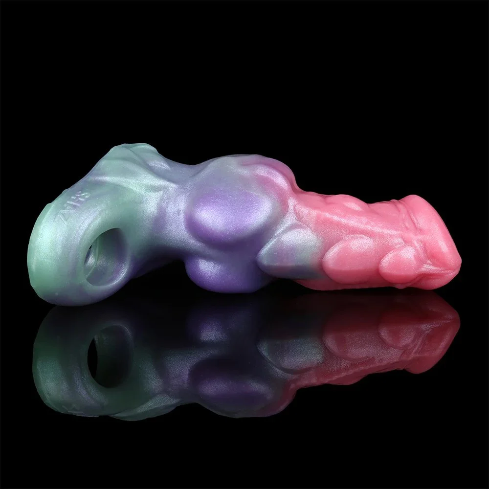 Flesh Shell Galactic Charm Male Penis Extension Silicone Condom, Effective Penis Length Enlargement Dildo Condom